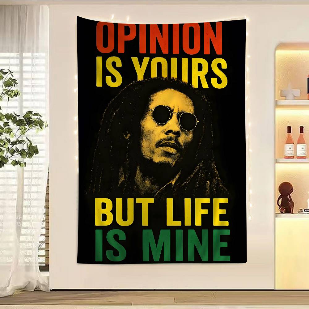 BOB MARLEY CANTANTE Arazzo Anime Fiore Hippie Tappeti da Parete Decorazioni per Stanza Decorazione da Parete Decorazioni per la Casa