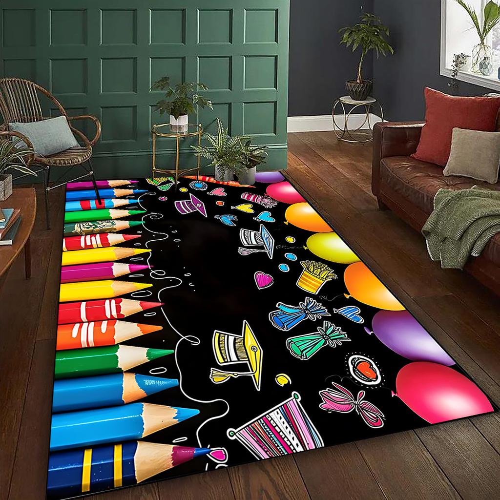 Washable Crayon Rug Large Crayon Pattern Christmas Decor Bedroom Kitchen Dining Room Office Farmhouse Stylish Home Decor Outdoor