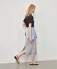 OSTKAKA Sheer Layered Maxi Skirt Gray