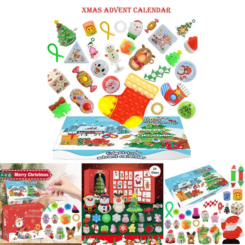 Soft Squishies For Kids 24days Xmas Fidget Toy For Toddlers