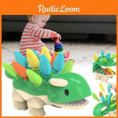 Buntes Lern-Dinosaurier-Puzzle-Spielzeug für Kleinkinder zur Förderung der Feinmotorik