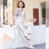 Women's Elegant Baseball Jacket & High-Waist Pant Set