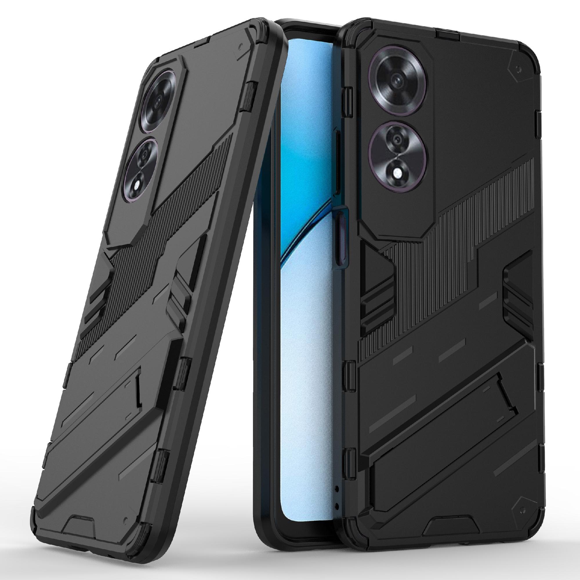 

For Oppo A60 4G Case Built-In Kickstand PC+TPU Shockproof Phone Cover Baby Blue