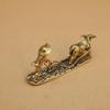 Brass Farmer and Cow Tea Pet: Creative Office Decor, Symbolizing Diligence and Craftsmanship - Ideal Gift.
