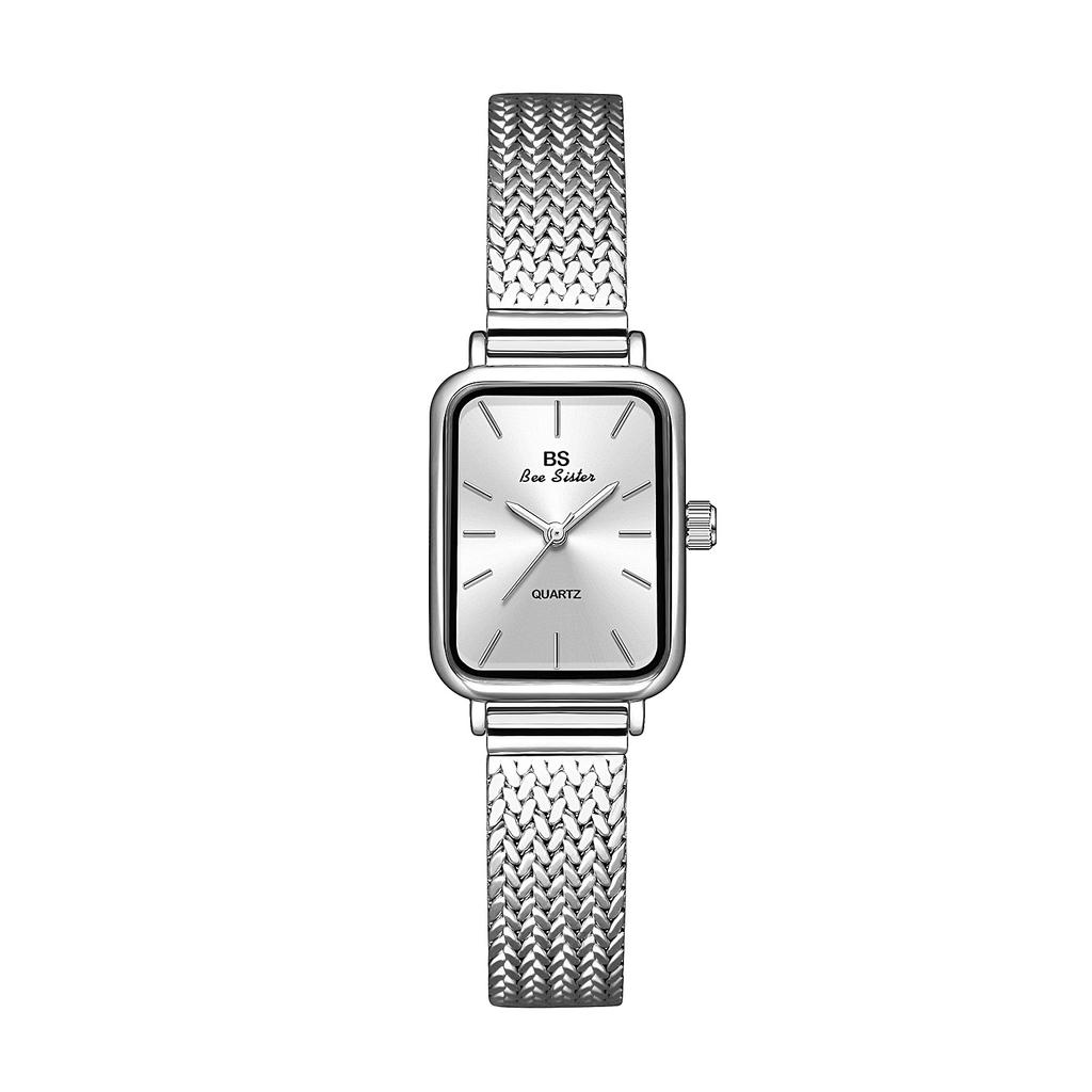 JewelryWe Orologio da Polso Quadrato da Donna: Orologio al Quarzo Analogico Elegante Orologio alla Moda con Cinturino Rimovibile
