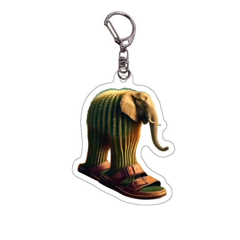 Tung Tung Tung Sahur 5Cm Acrylic Keychain Accessories – Whimsical Abstract Mirage Creature Designs Bag Charm