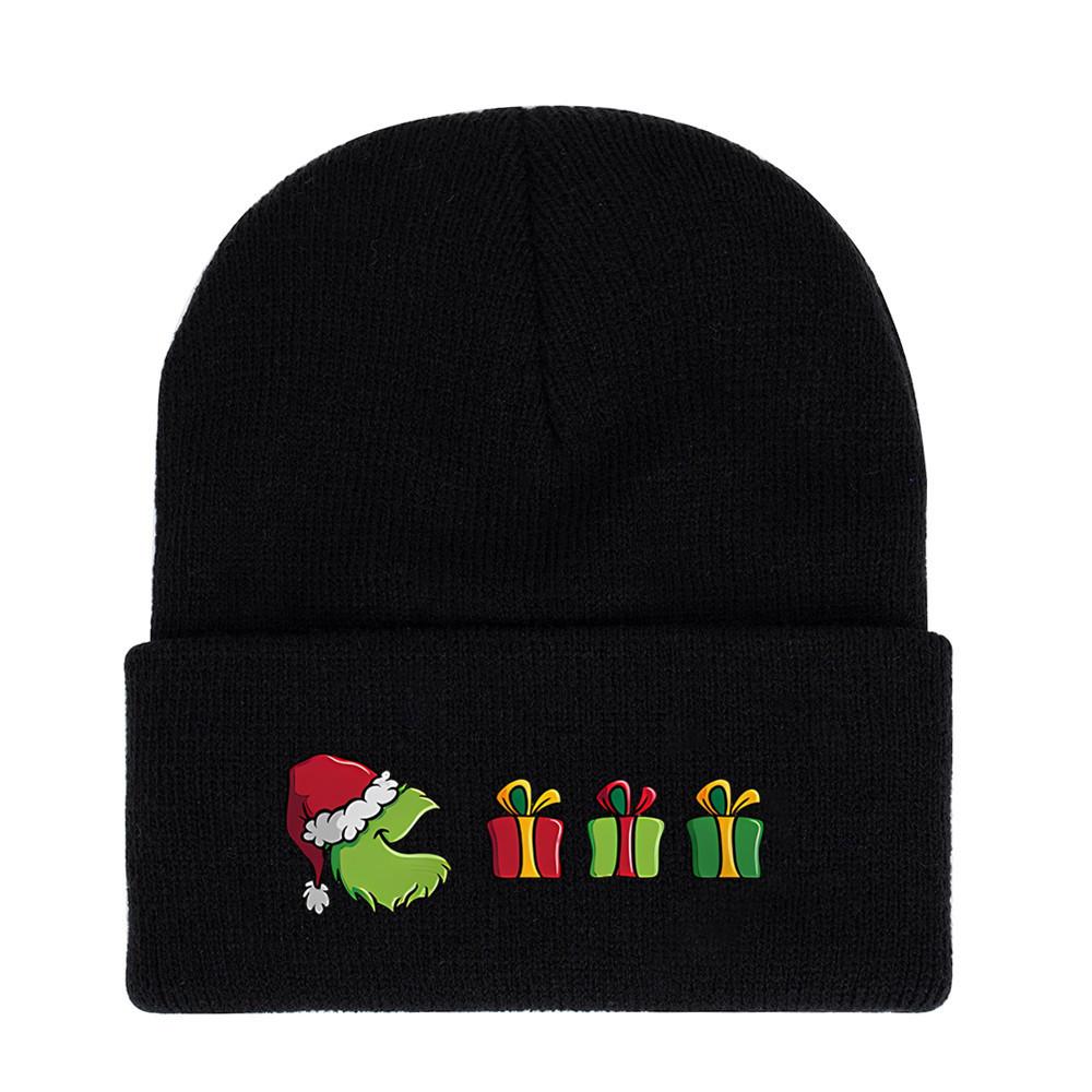 The Grinch Print Knit Hat With Earmuff Protection For Winter Warmth And Unisex Use