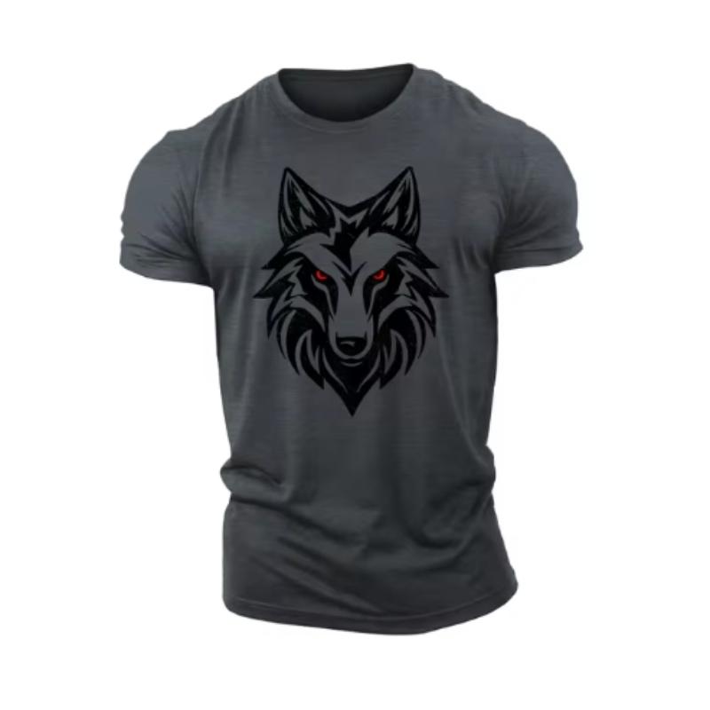 Funny 3D Wolf Pattern T Shirt For Men Summer Trend Sports Fitness Tee Fashion Oversized T-shirts Casual O-neck Short Sleeve Tops