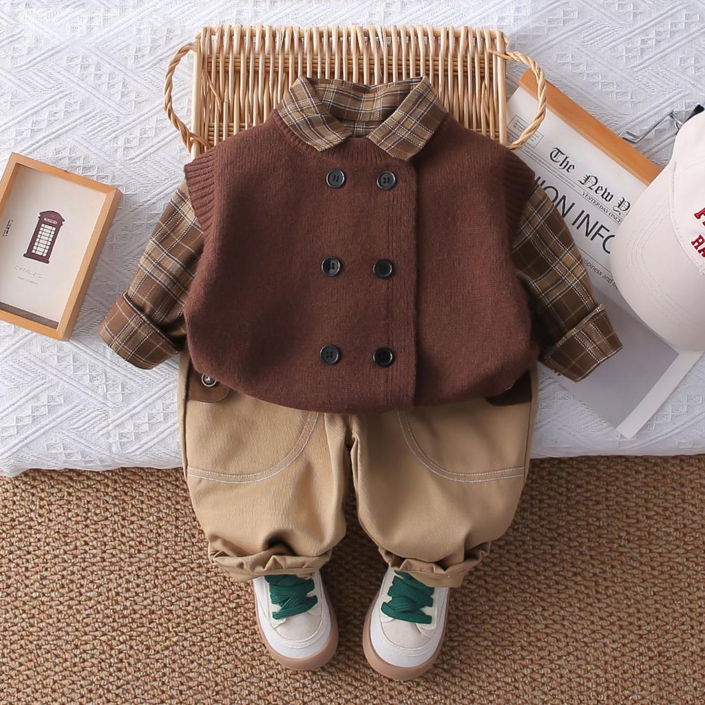 Kids Casual Long-Sleeve Set, Comfortable Daily Wear Outfits