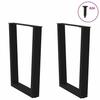 VidaXL Dining Table Legs V-Shape 2 Pieces Black 60 X (72-73,3) Cm Steel 4012640