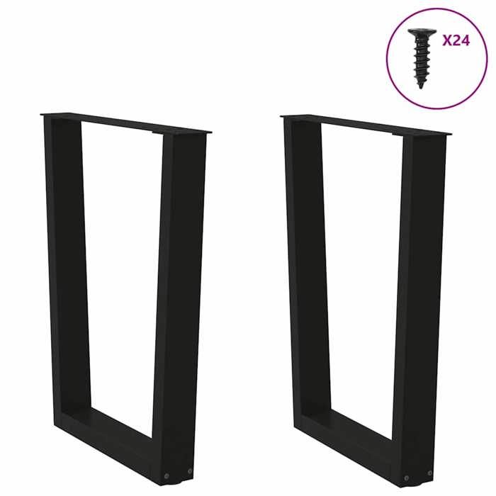 VidaXL Dining Table Legs V-Shape 2 Pieces Black 60 X (72-73,3) Cm Steel 4012640