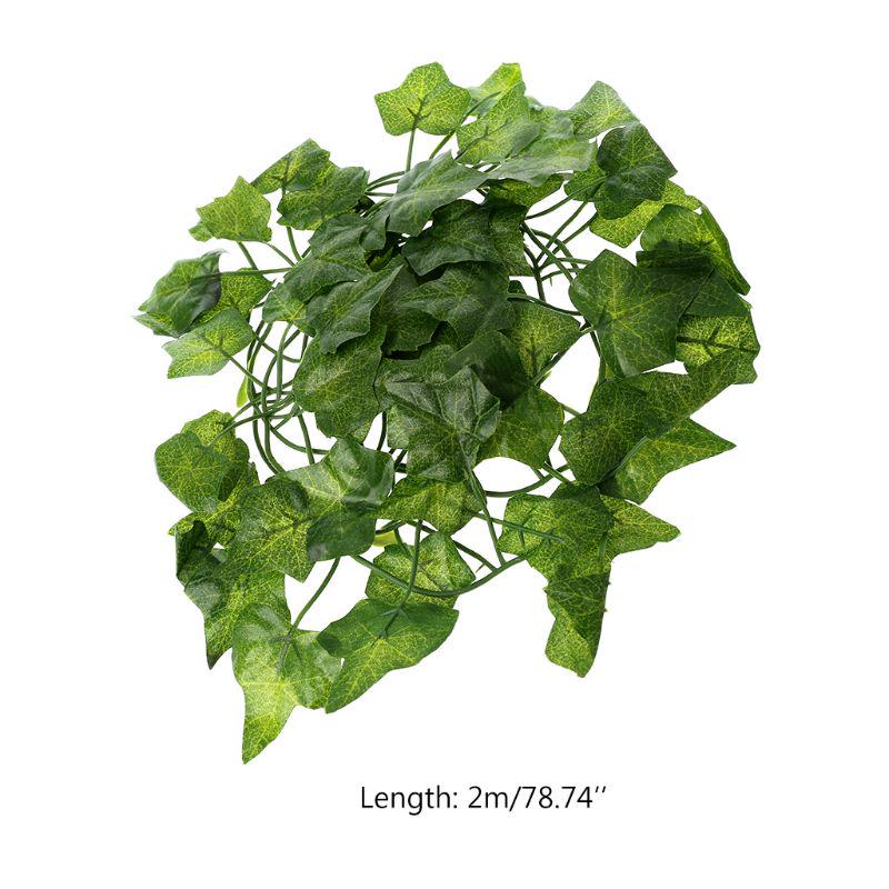 Konstgjord Liana Reptil Ödlor Terrarium Dekoration Kameleonter Klättra Vila Växter Blad