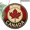 2D Flat, 1pc Round Aluminum Canada Maple Leaf Sign, Vintage Retro Canadian Flag Wall Decor, Waterproof & Durable, Perfect for Canada Day, Home