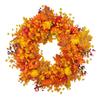 Autumn Harvest Wreath: Halloween Pumpkin & Berry Door Hanging for Thanksgiving
