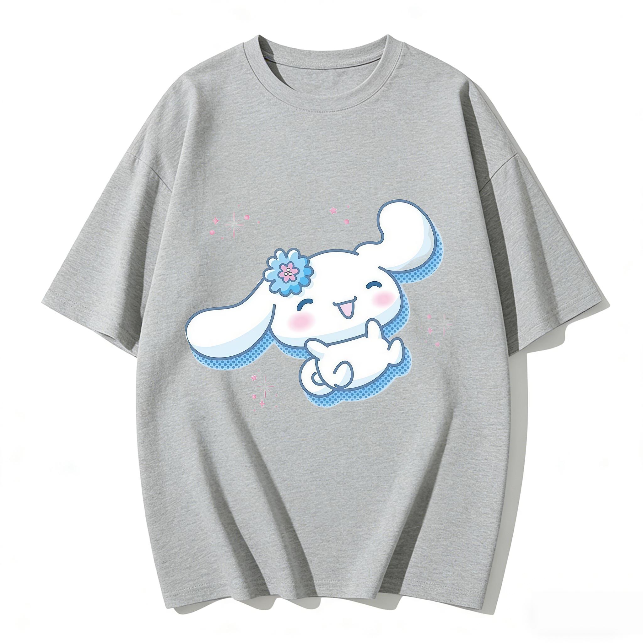 

2026 New Arrival Kawaii Cinnamoroll Flower Print Couple T Shirts Casual Loose Family Matching Outfits Parentchild Tees Tops Y2k S