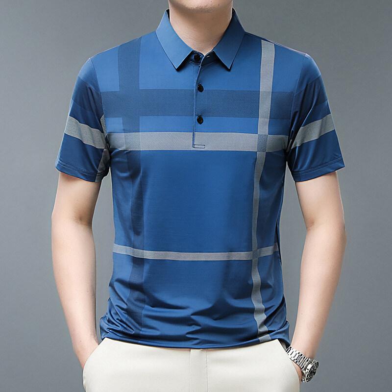 Men's Polo Shirt Striped Short Sleeve Polo Shirt Summer Casual Polo Shirt Vacation Travel Polo Shirt