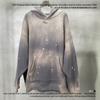 Unisex Oversized Hooded Sweatshirt 360g Washed Distressed Gradient Spray-Dyed Streetwear Winter