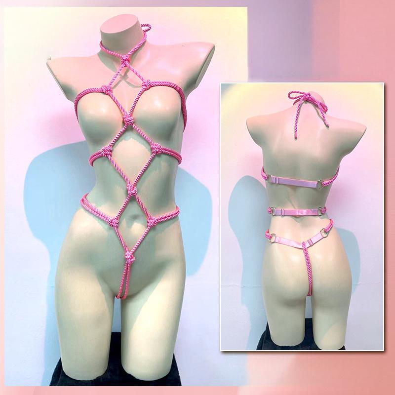 SM Sexy Rope Bondage Bodysuit Women Bdsm Jumpsuit Bodycon Leotard Erotic Role Play Costumes Adults Female SM Sex Porno Clothing