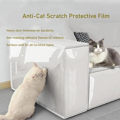 Protetor de Arranhões para Gatos Extra Grosso Filme Transparente Autoadesivo Protetor de Parede Sofá Móveis Anti-Arranhões À Prova de Sujeira Fácil de Descascar e Colar