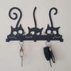 Black Decorative Hanging Home Decor Wall Mounted Cat Shaped Hook Key Holder Key Hook Wall Hook