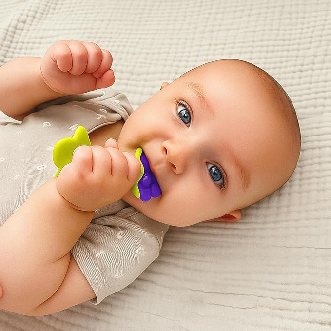 Baby Fruktform Bitering – Myk Silikon Bitering for Spedbarn - pakke med 3