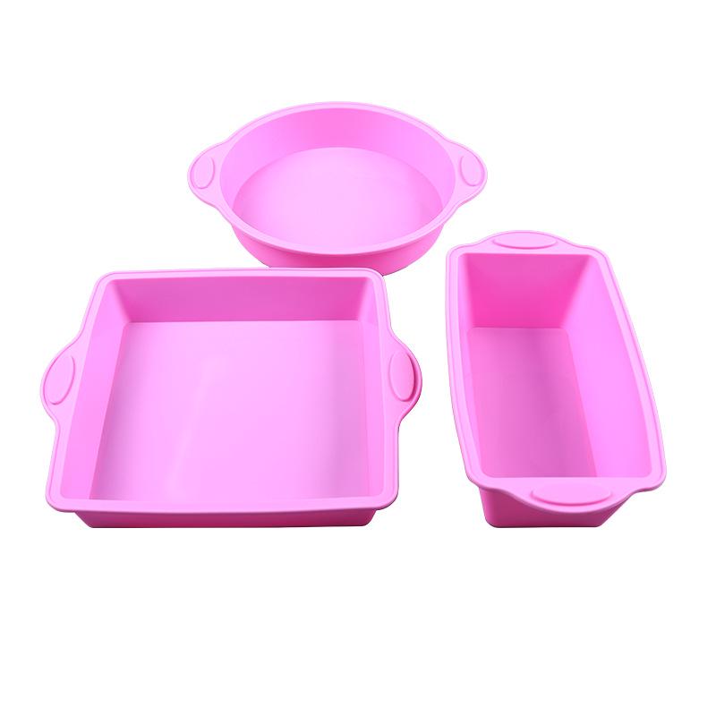 Heat-Resistant Silicone Baking Molds: Round & Rectangular for DIY Cake, Bread, and Toast