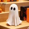 Herfst Home Tafeldecoraties Schattig Wit Spook Hars Beeldje, Grote Ogen Figuur, Halloween Tafelblad Decoratie, Buiten Tuin Decor Spookachtig Binnen