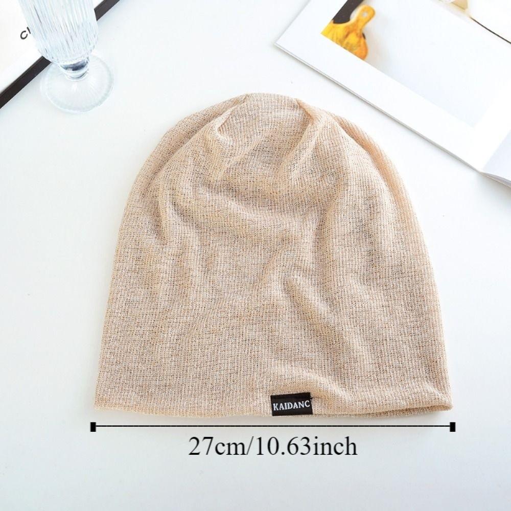 Double Layer Knitted Outdoor Baggy Skullcaps Polyester Fashionable Baotou Hat  Autumn Spring