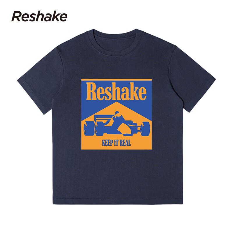 Men s Heavyweight Combed Cotton Racing Print T-Shirt M темно-синий
