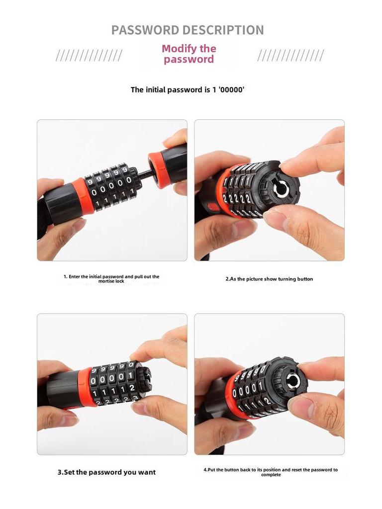 Verbessertes Diebstahlschutz-Kettenschloss für Elektro-Motorräder und Mountainbikes