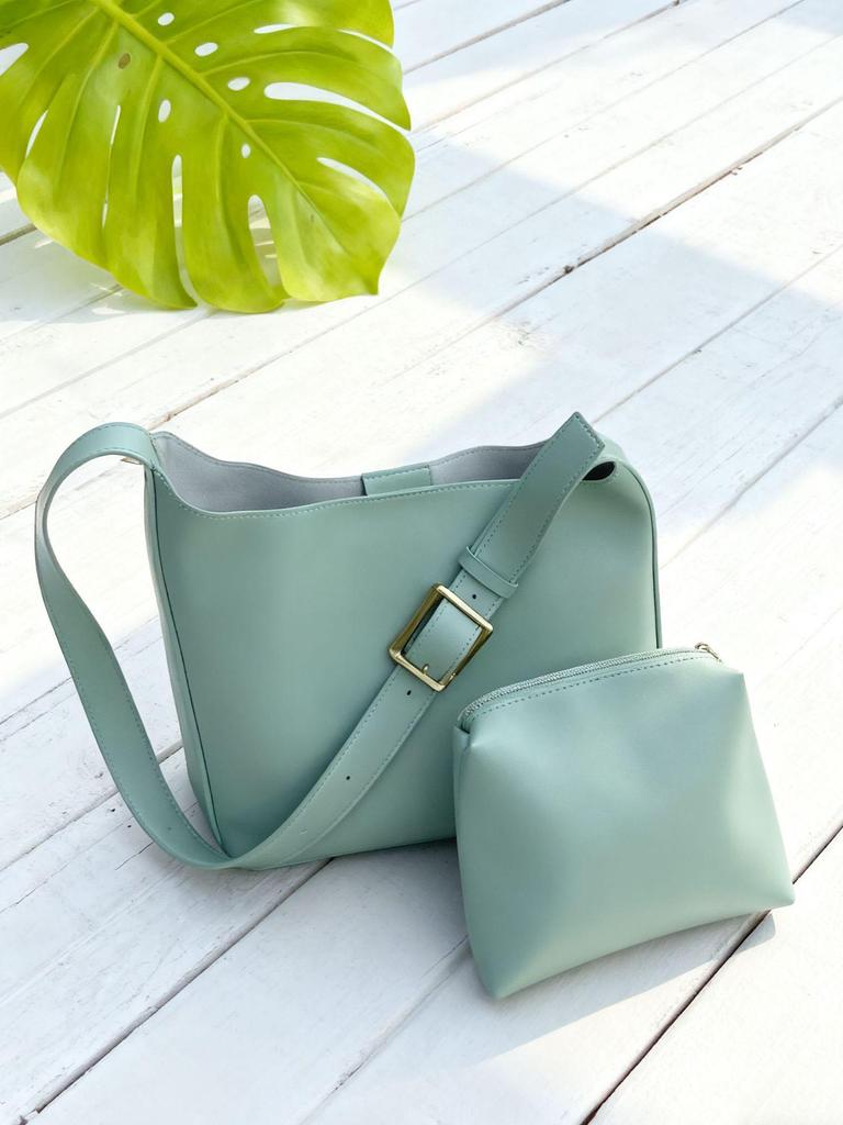 Uniwersalna duża dwuczęściowa miękka torba na ramię typu bucket bag