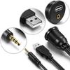 Waterproof Car/Motorcycle/Boat Dashboard USB 3.0 & 3.5mm Audio Extension Cable