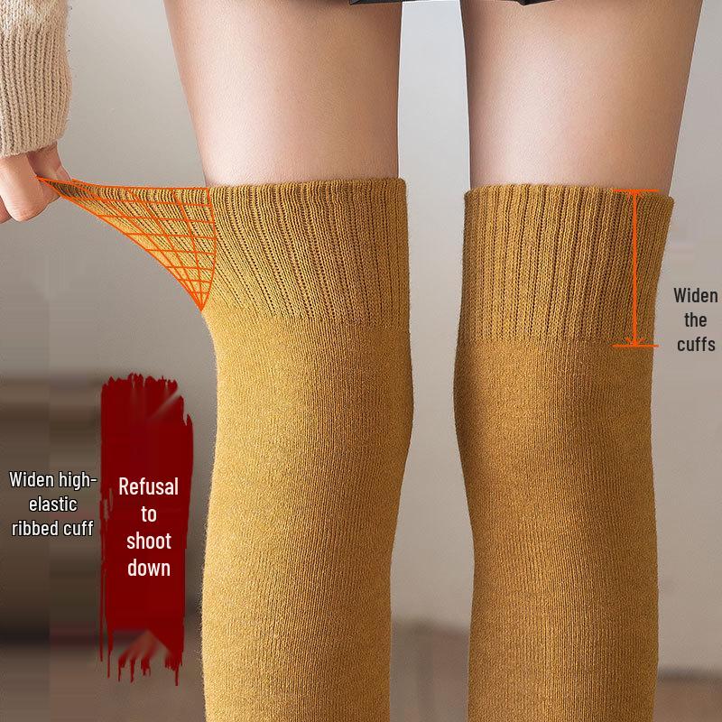 Women's Over-the-Knee Velvet Terry Dance Socks - Thick, Warm, Tall Tubes for Autumn/Winter