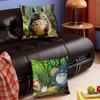 Anime M-Mein Nachbar Totoro Ahornblatt Design Kissenbezug Fröhliche Herbsternte Deko Feiertagsdeko Kissenbezug
