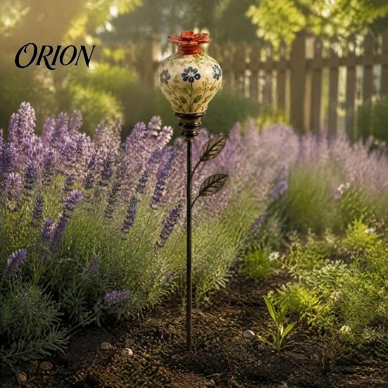 Rustic Floral Nectar Feeder Hummingbird Garden Stake, Vintage Resin Flower Decorative Feeder, Wild Style Bird for Yard Backyard Hummingbirds