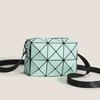 Borsa a tracolla geometrica patchwork da donna, borsa a spalla quadrata alla moda stile street