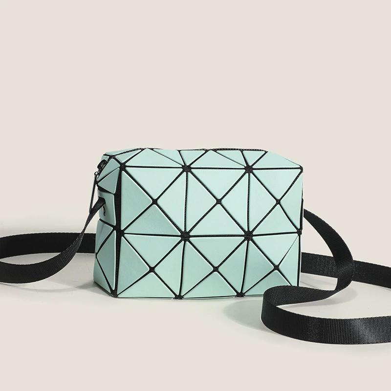 Borsa a tracolla geometrica patchwork da donna, borsa a spalla quadrata alla moda stile street