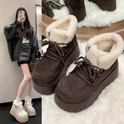 Warm Snow Boots Women's Winter 2025 Autumn and Winter New Short Boots Cotton Shoes Women's Velvet Thickened Martin Boots Snow Boots