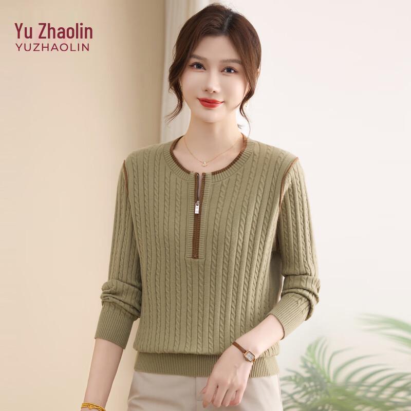 YUZHAOLIN Women s Mid-Age Loose Fit Spring Knit Top 2XL