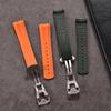 20mm New Soft FKM Fluorous Rubber Curved End For Omega Strap For Seamaster 300 Diving Belt Fold Buckle Replacement Watch Band