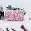 Cotton Floral Makeup Bag With Breathable Design For Daily Use