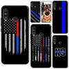 Police Thin Blue Line Flag For Huawei Nova 12s 12i 11i 5T Y90 Y70 Y60 Y61 Y91 Y72 9 10 SE P20 P30 P40 Lite P60 Pro Case