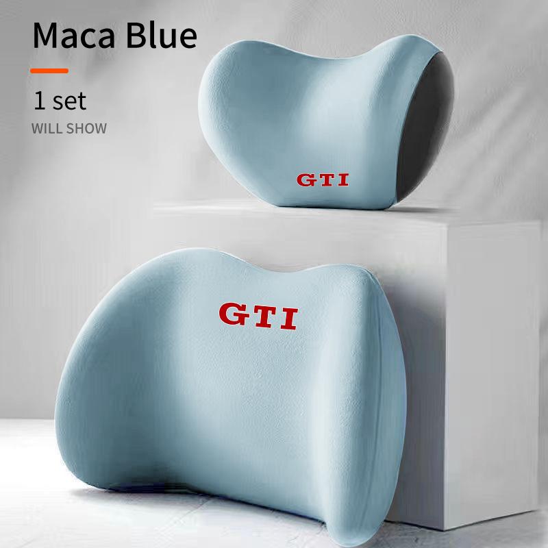 2026 Hot For Volkswagen VW Car Lumbar Back Support Headrest Neck Pillow Car Seat Cushion For Volkswagen VW Golf GTI Polo Passat