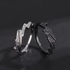 Adjustable Lightning Zircon Ring, Stainless Steel Punk Jewelry For Women Men, Comfort Fit Daily Wear Gift Idea