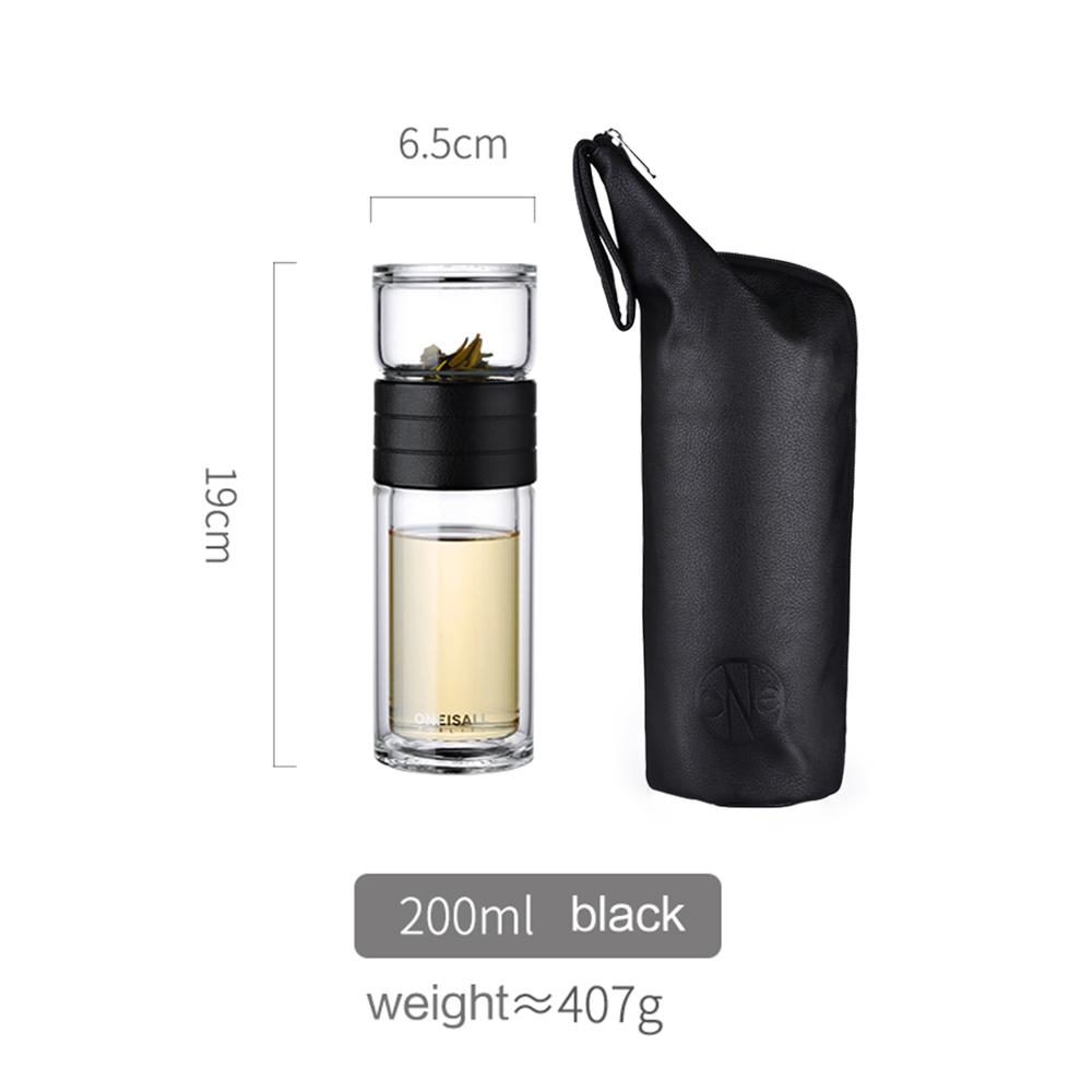 

Oneisall Tea Water Bottle Travel Drinkware Portable Double Wall Glass Tea Infuser Tumbler Stainless Steel Filters The Tea Filter 200ml