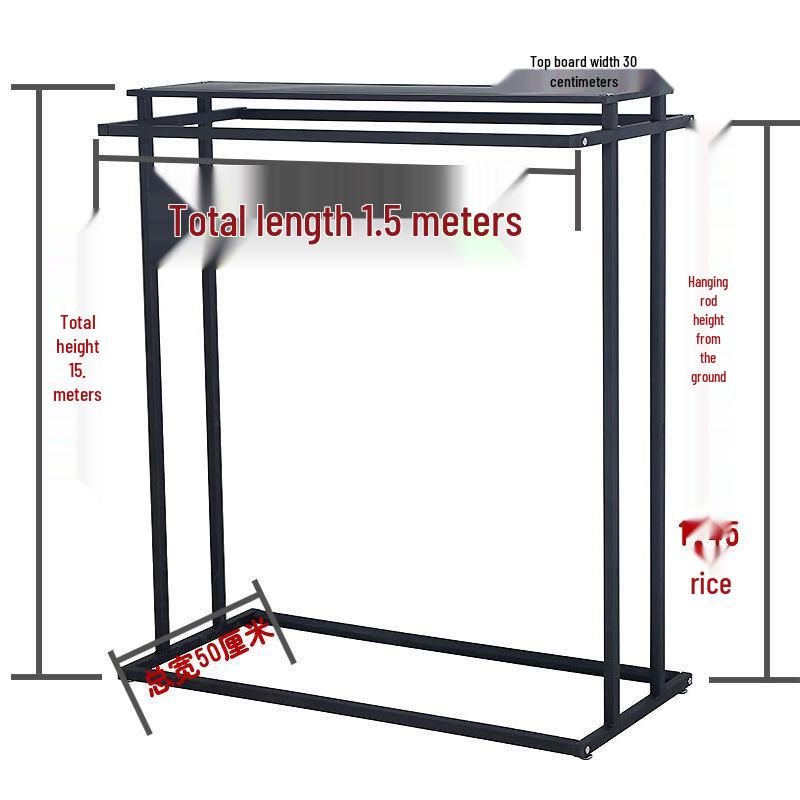 Double Row Floor-Standing Clothing Display Rack for Men & Women