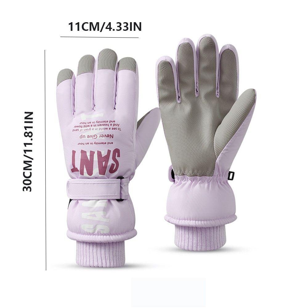 Fashion Windproof Women Ski Gloves Waterproof Touch-Screen Winter Cycling Skiing Gloves Full Finger Warm Snowboard Mittens Women