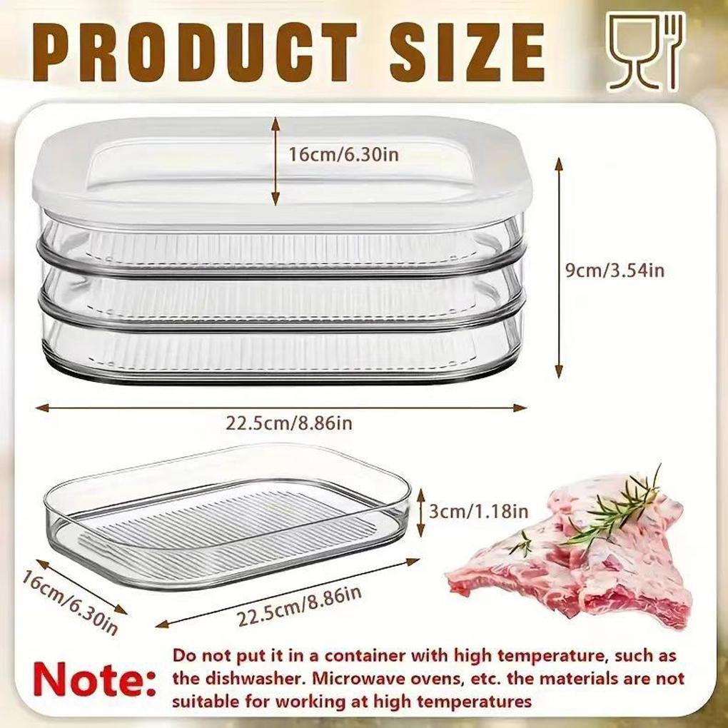 Laminated Deli Meat Refrigerator, Refrigerated Transparent Material, Easy for Refrigerator Storage Boxes, Cold Cuts, Ham