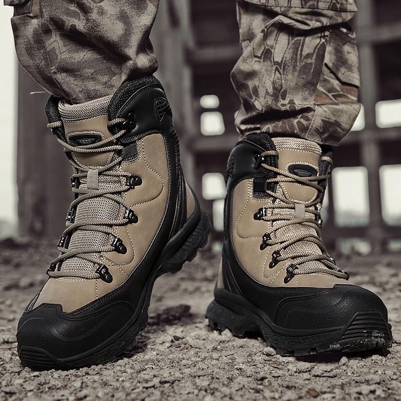 New Military Boots High-top Large-size Breathable and Wear-resistant Outdoor Camping Camping Hiking Tactical Boots Hiking Shoes