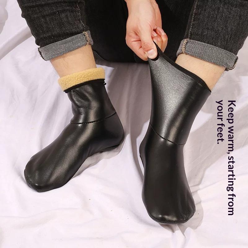 1 Pair Men Women'S Outdoor Sports Warm Snowfield Socks For Autumn Winter Thickened Windproof Warm Inner Plush Indoor Floor Socks